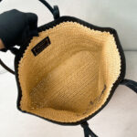 Prada Medium Crochet And Leather Tote Bag 1BG499 Apricot